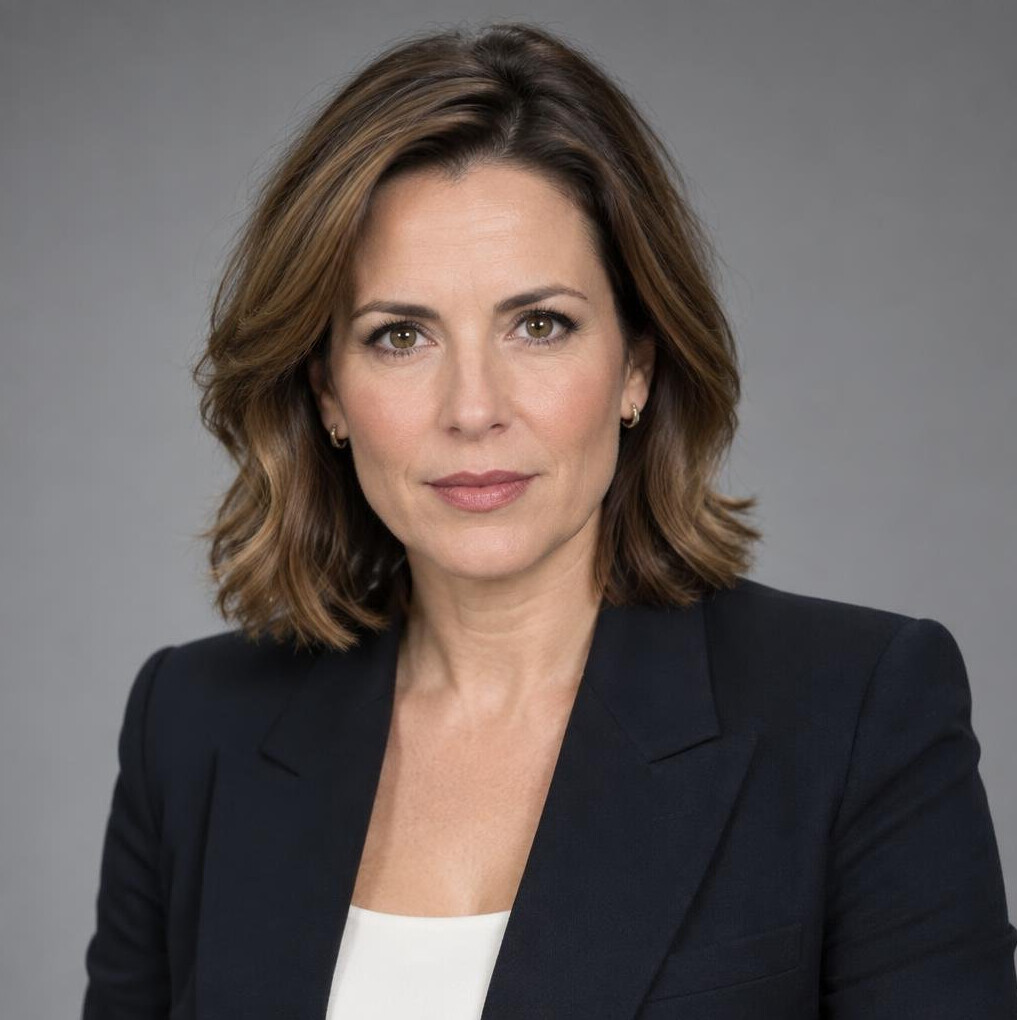Studio portrait of a confident businesswoman in a suit